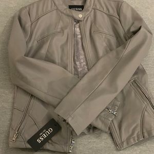 Guess grey leather jacket
